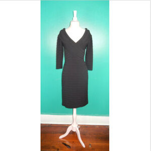 TADASHI SHOJI COLLECTION BLACK SHUTTER PLEAT DRESS